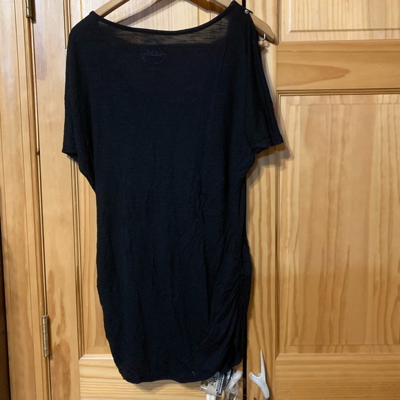 Black dressy Inc cold shoulder top - Large - Picture 2 of 3